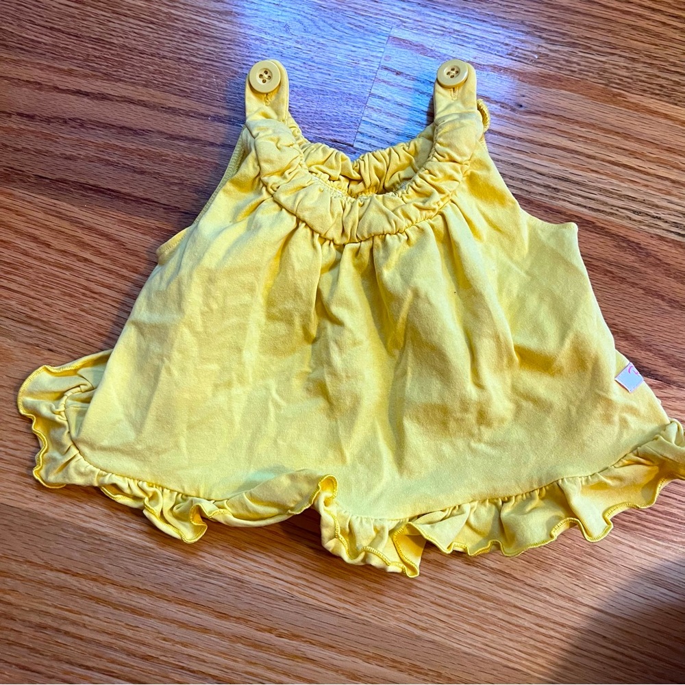 Ruffle Butts yellow petal back top size 3-6 months
